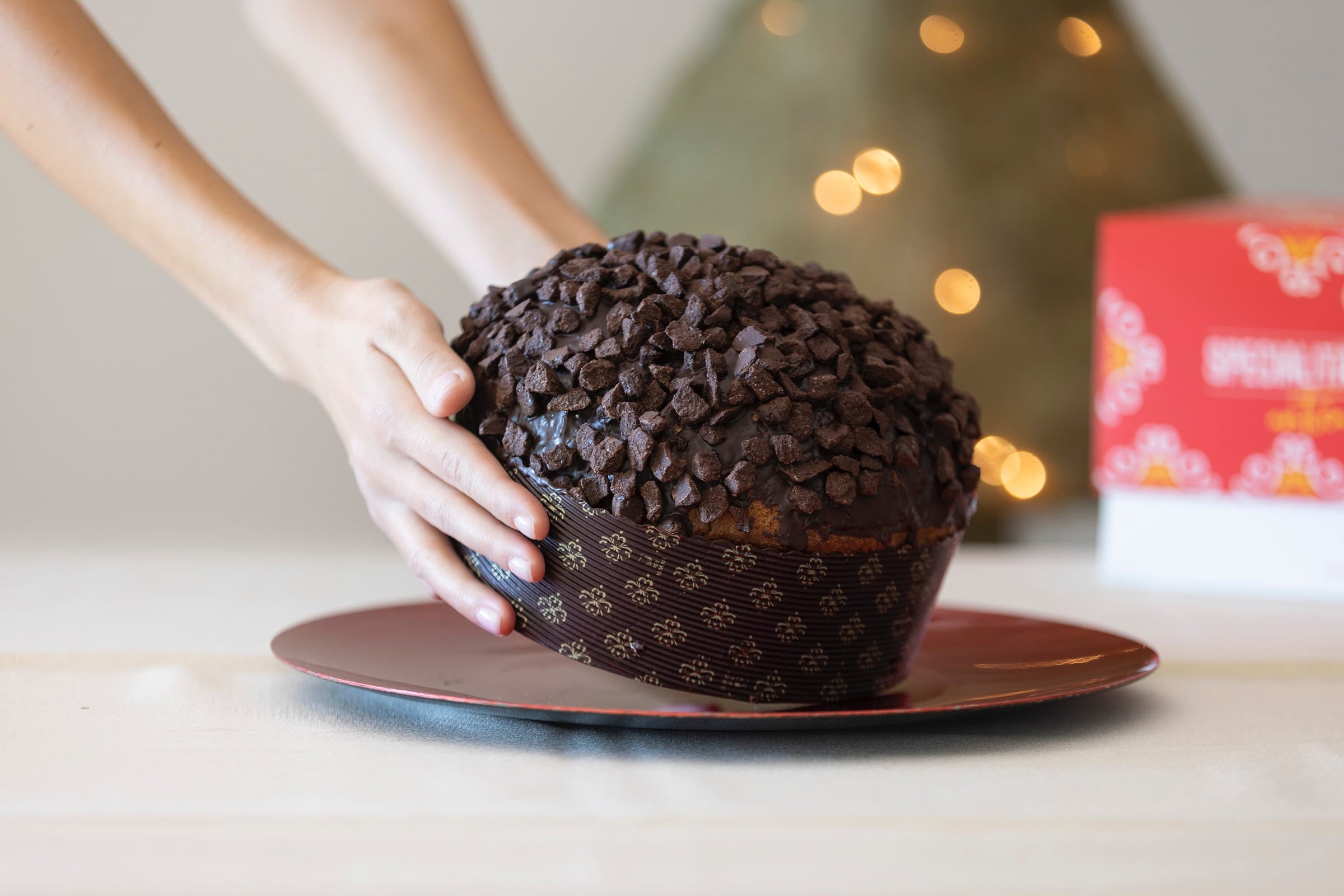 panettone con pepite da cioccolato di modica