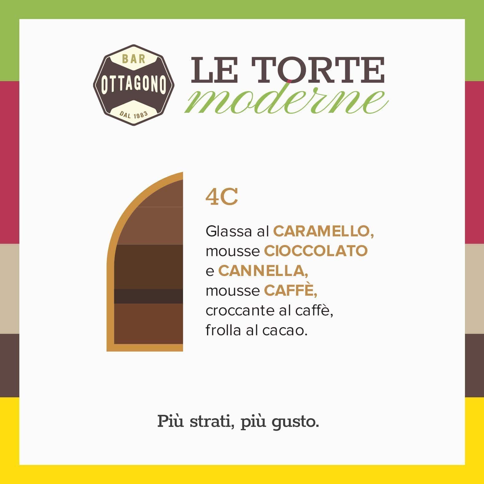 4C (cioccolato, caffè, cannella e caramello) - Ottagono - Pasticceria dal 1983 - Torte in Pasticceria Moderna - sicilia - catania - online