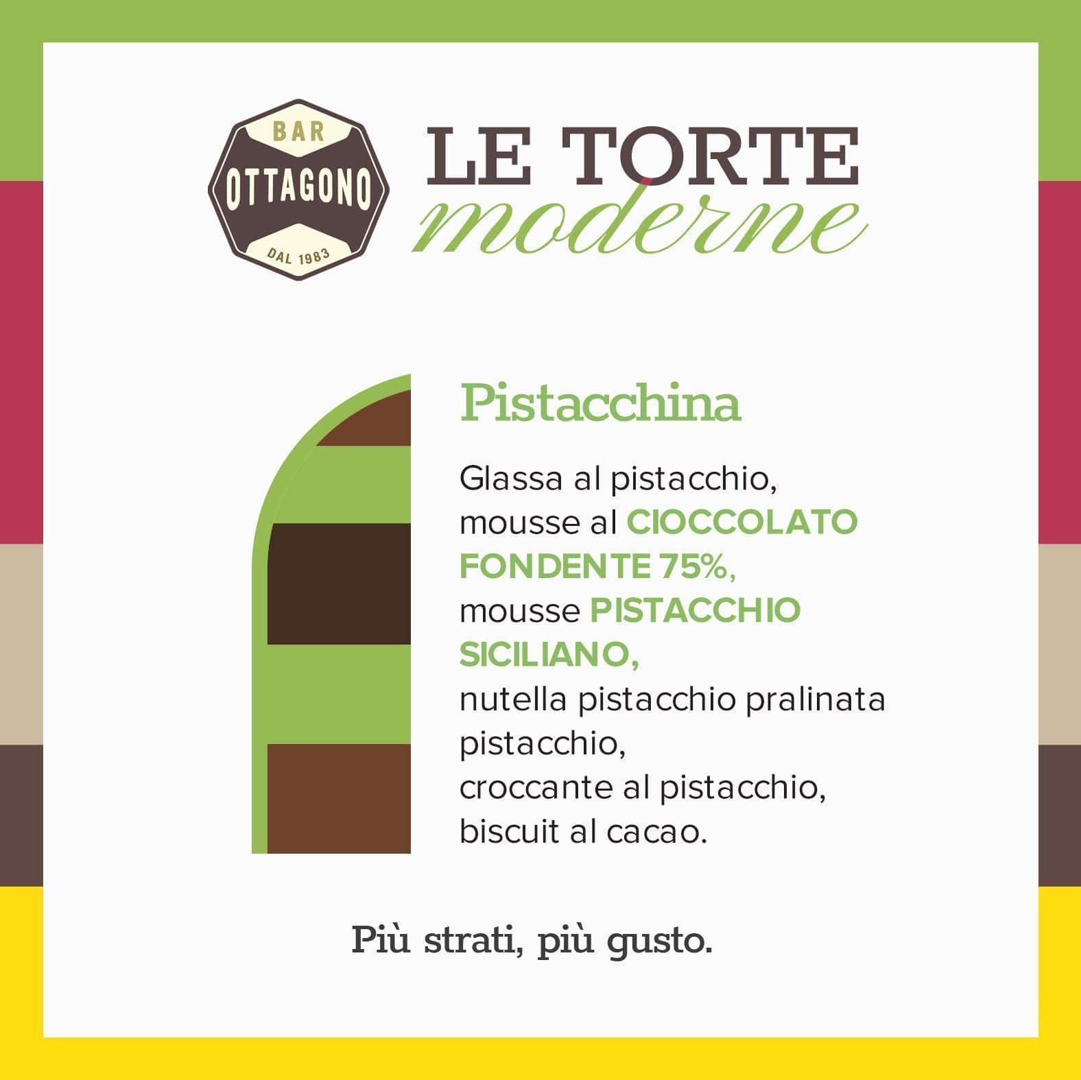 Pistacchina - cioccolato fondente 75% & mousse al pistacchio - Ottagono - Pasticceria dal 1983 - Torte in Pasticceria Moderna - sicilia - catania - online