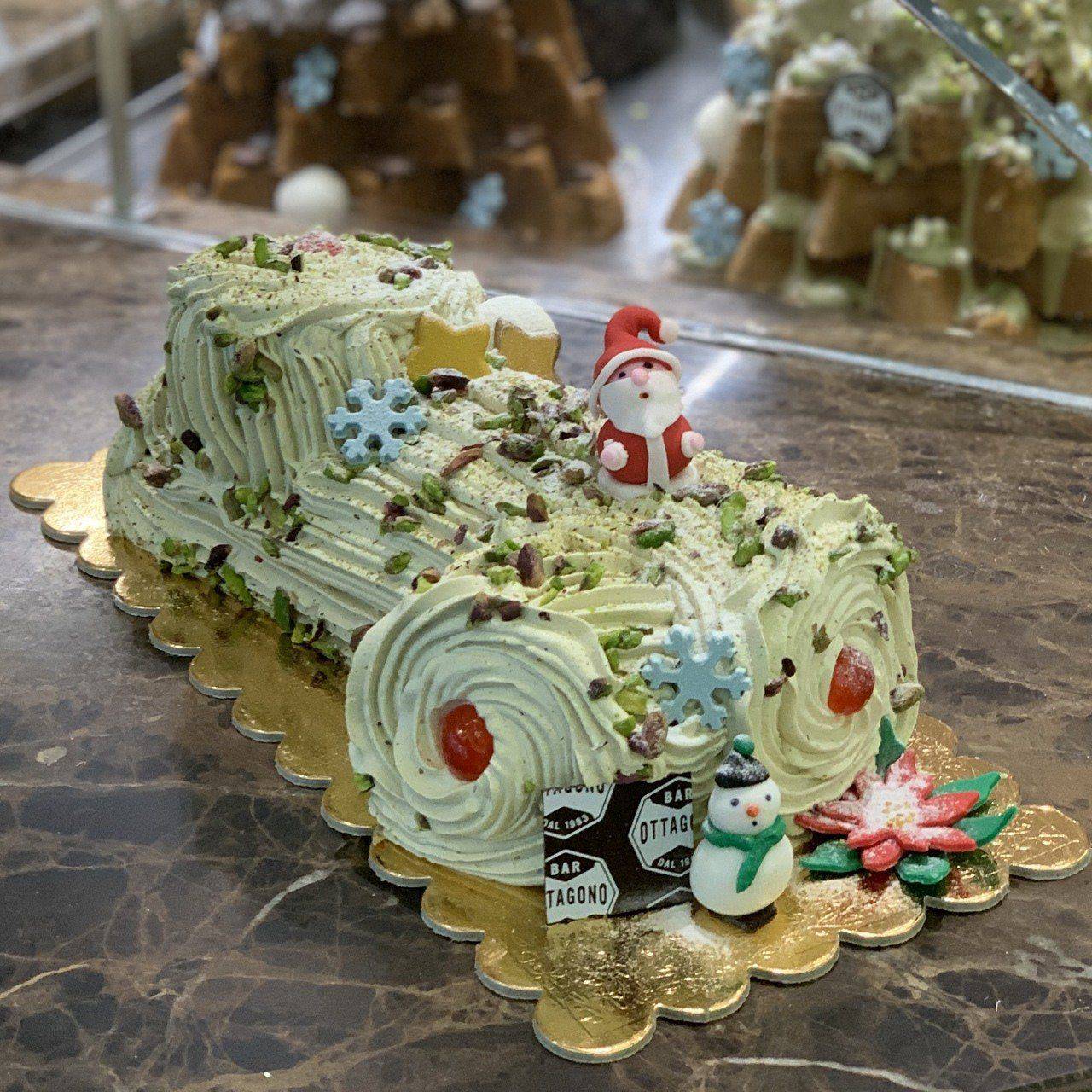 Tronchetto di Natale Tronchetto di Natale Pasticceria Ottagono dal 1983 Pistacchio mascalucia_catania_vendita_online