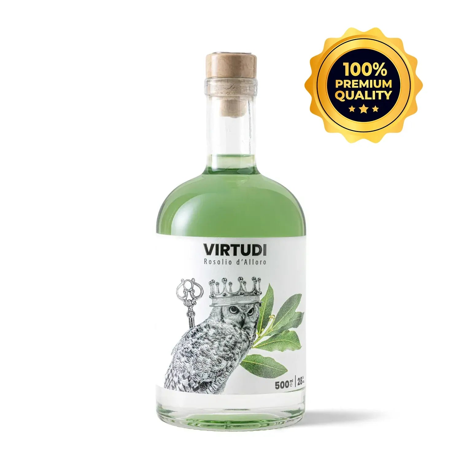 50 cl bottle of Virtudi, bay leaf liqueur