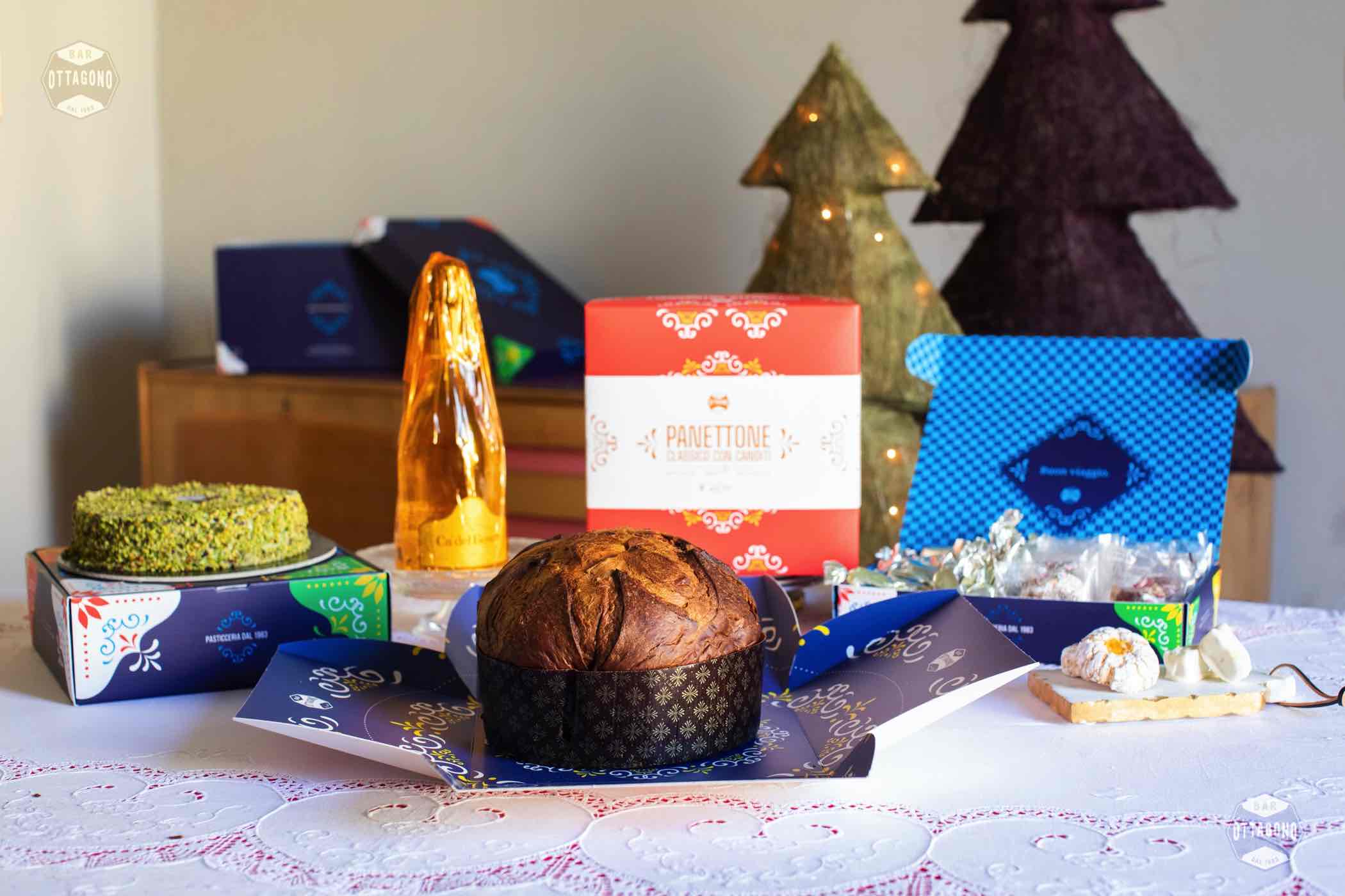 Baule di Natale - Cesta regalo 🌎 - Pasticceria Ottagono - Baule di Natale - Cesta regalo di Natale con panettone artigianale, bottiglia e dolcetti - sicilia - shop - dolci - siciliani